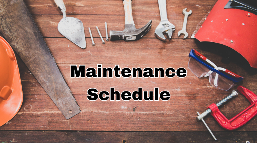 tools to be used in maintenance schedule